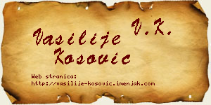 Vasilije Kosović vizit kartica